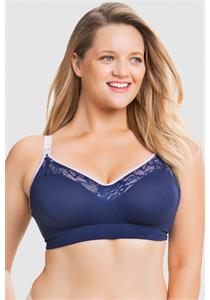 Sugar Candy Lux Fuller Seamless Nursing Bra Larger Cup Navy, suits F - H cups